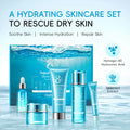 QUIYUM 8X H2O AquaVitalize Skincare Set 5PCS Kit de hidratação profunda Rugas Suavização Tratamento de aperto Conjunto de presente