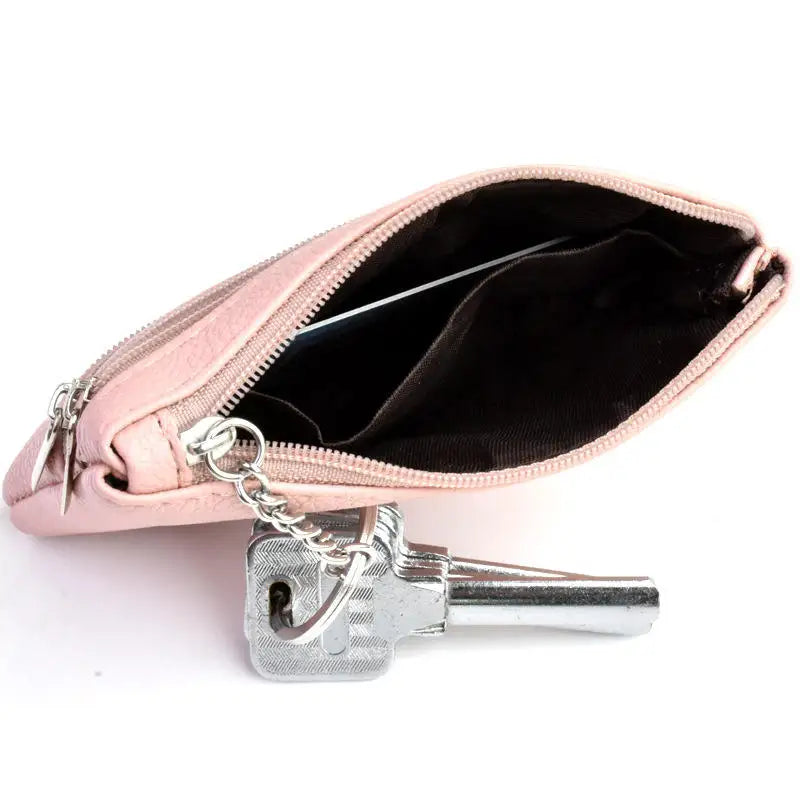 Bolsa de moedas de couro pu 2025 novo com chaveiro bolsa de bolso à prova d'água com zíper resistente ao desgaste porta-cartões de crédito masculino