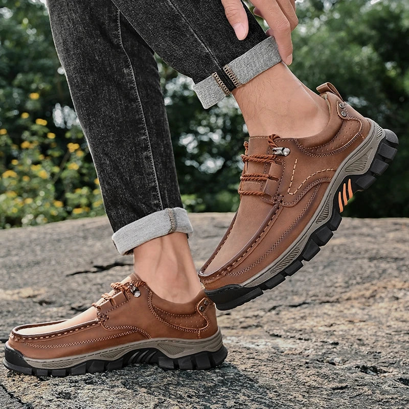 Nova chegada dos homens sapatos casuais feitos à mão mocassins de couro genuíno confortáveis sapatos de caminhada masculinos mocassins de qualidade tênis masculinos