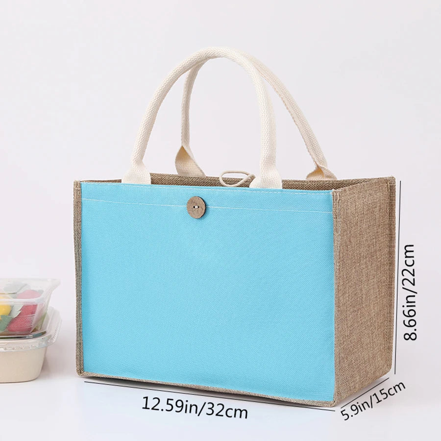 Linho cor lisa senhoras bolsa fivela estilo moda multifuncional saco de presente diário passeio saco de armazenamento de compras