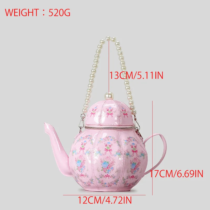 Bolsa mensageiro engraçada em formato de bule, bolsa crossbody legal de ombro único, bolsa multiuso para mulheres e meninas