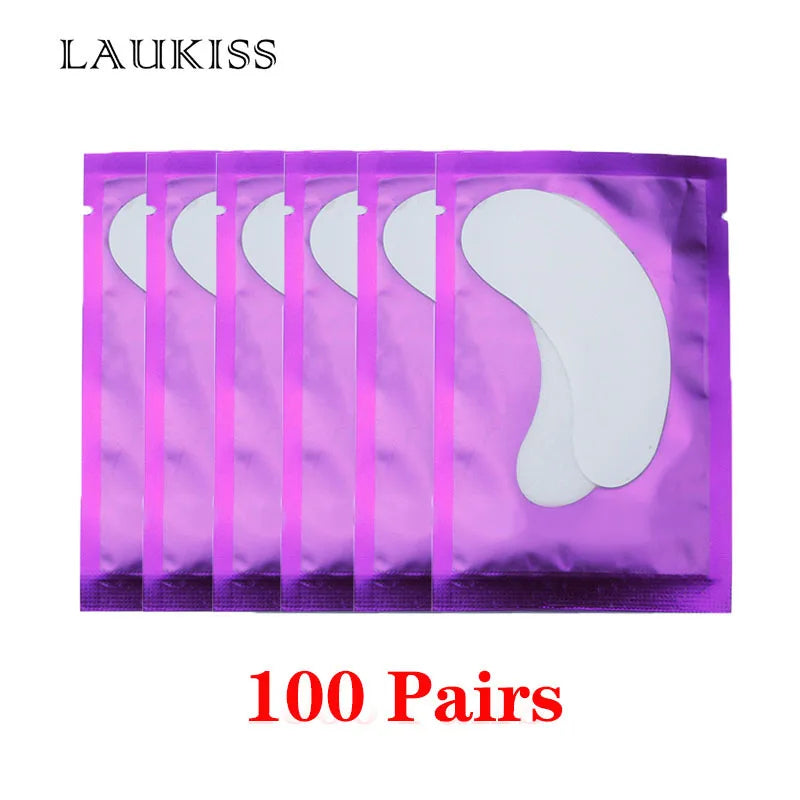 25/50/100 pares de manchas de olho sob as almofadas de cílios para a construção de manchas de papel hidrogel adesivos sem fiapos rosa para cílios postiços LAUKISS