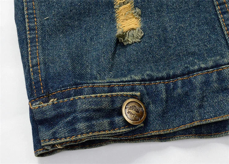 Dimusi verão masculino rasgado denim colete masculino tanque superior lavado jeans colete homem retro cowboy hip hop sem mangas jaqueta 6xl, ya564