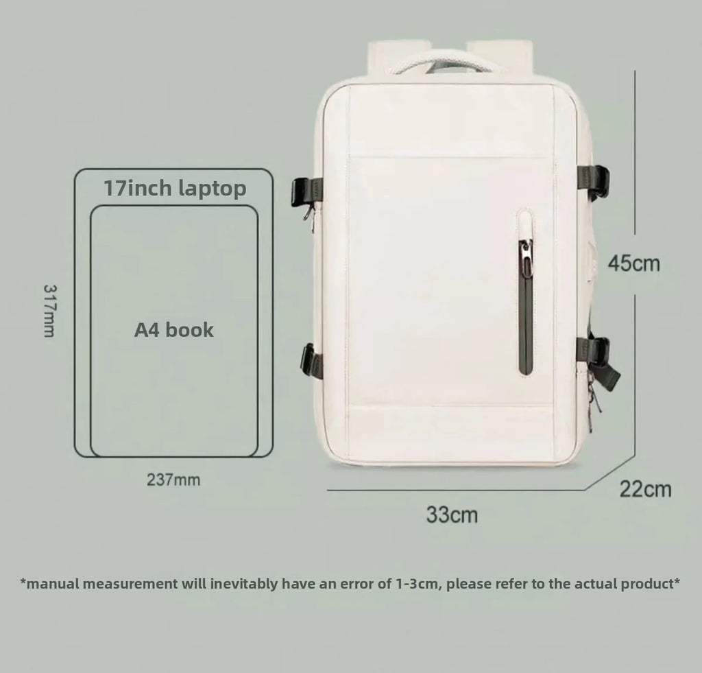 Mochila de viagem expansível de grande capacidade, bolsa de ombro dupla para viagens de negócios, montanhismo e transporte de computador