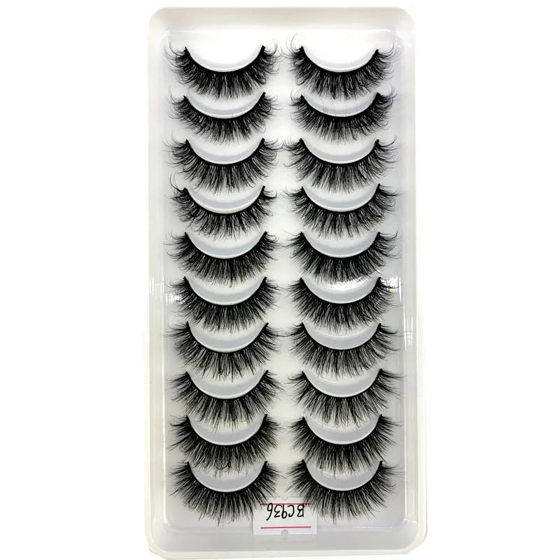 Vários estilos 10 pares naturais 3d vison cílios postiços kit de maquiagem cílios de vison extensão cílios curtos