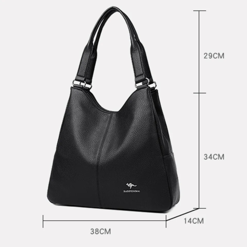 Bolsa hobo de couro com alça superior, bolsa feminina de lazer, bolsa de ombro fashion, vintage, bolsa tote de grande capacidade