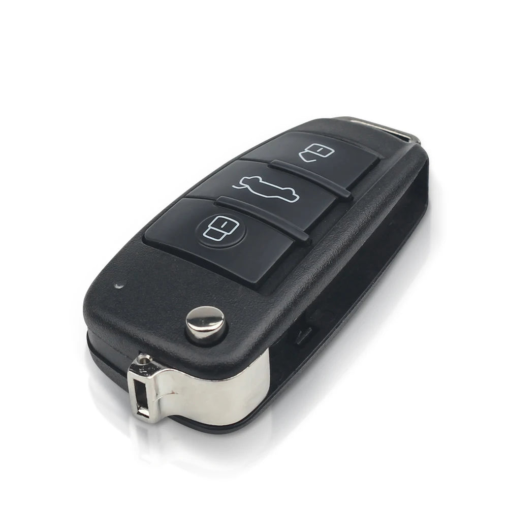 Keyyou substituição dobrável flip remoto chave do carro caso escudo 3 botão para audi sem lâmina