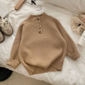 Camisola de outono crianças meninos pullovers algodão sólido engrossar quente jumper crianças babys na moda topos da criança adolescente malhas