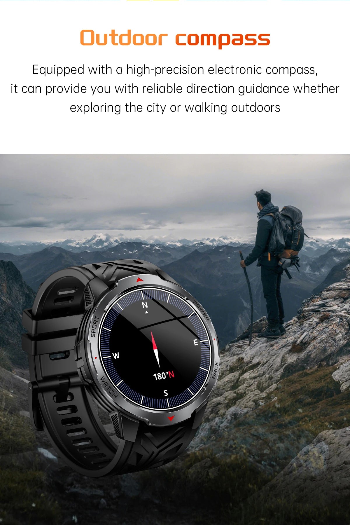 Relógios Inteligentes LIGE Novos com Bateria de 1100mAh para Homens, Esportes ao Ar Livre, Lanterna LED, Bússola, Relógio Inteligente Masculino com Chamada Bluetooth