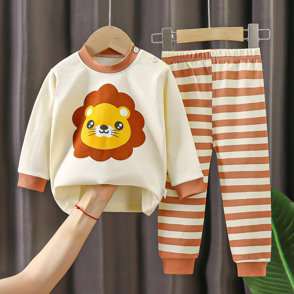 Crianças roupas conjuntos de roupas infantis meninos meninas algodão outono inverno roupas calças pijamas roupa interior