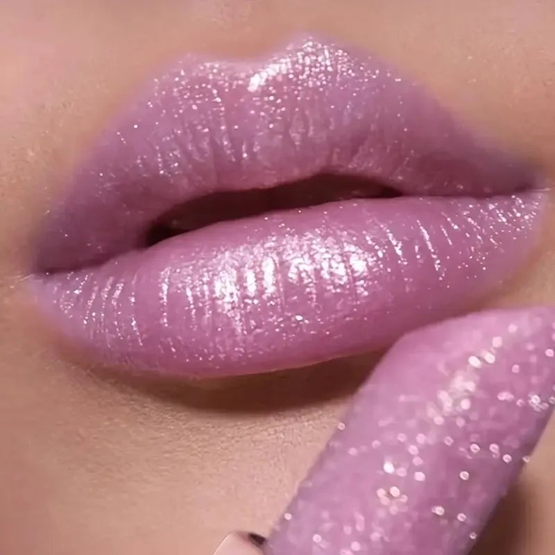 Batom perolado brilhante, maquiagem labial hidratante à prova d'água de longa duração, cor labial brilhante sexy e sem desbotamento