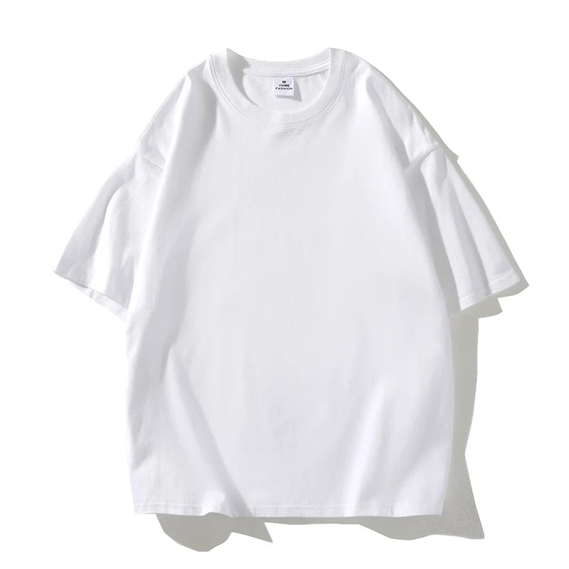 Novo verão masculino t camisa moda sólida básico solto hip hop manga curta camisetas para homens feminino casual algodão streetwear topo t