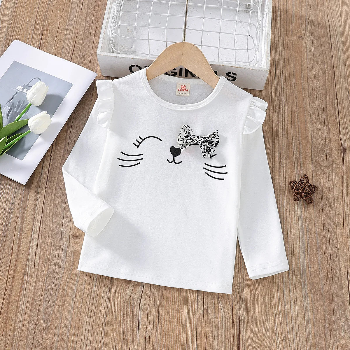 Primavera outono meninas camiseta de algodão topos para crianças dos desenhos animados camisas manga longa blusa do bebê da criança roupas inferiores