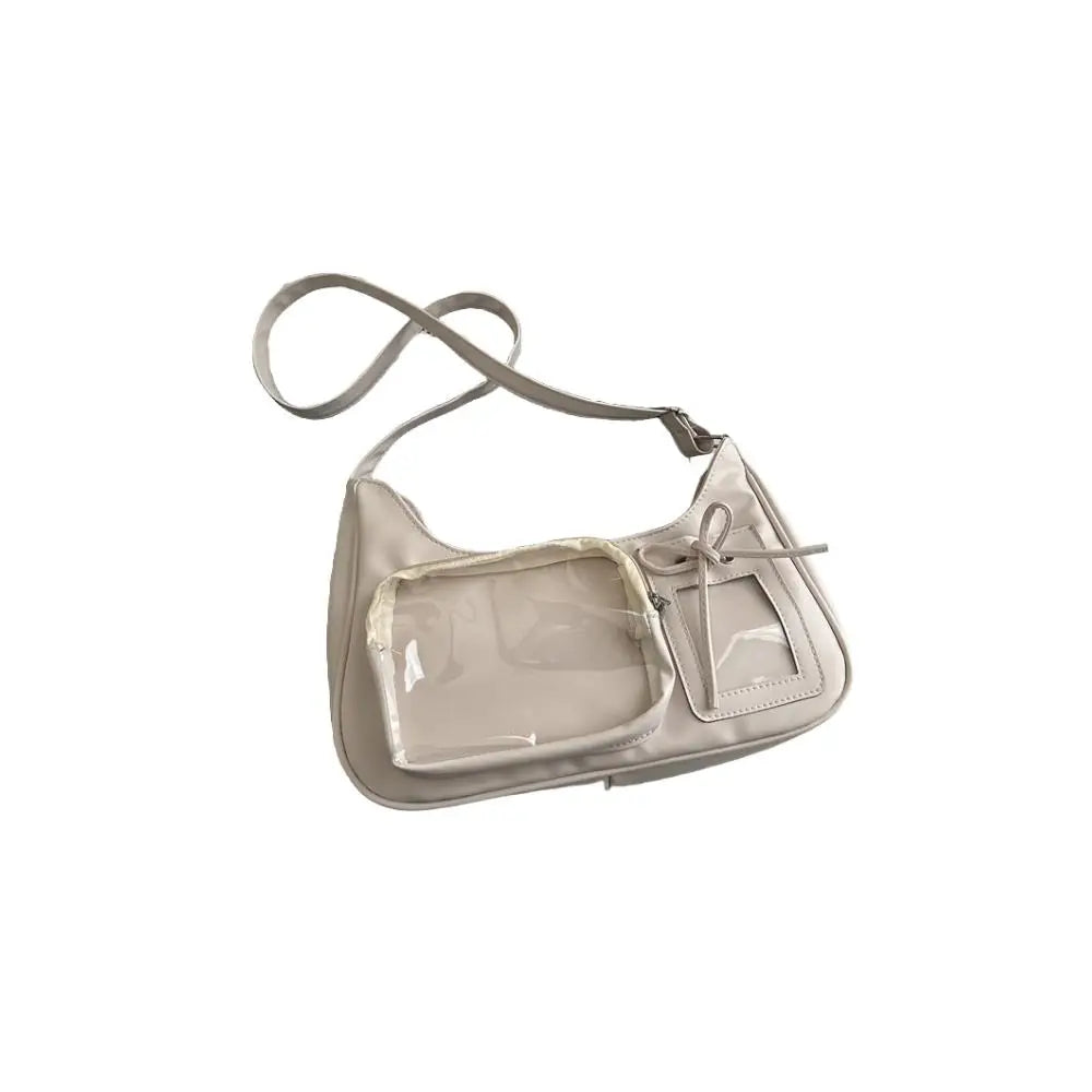 Y2k coreano transparente ita saco meninas doce lolita jk bolsa moda escola crossbody saco harajuku anime crachá exibição sacola