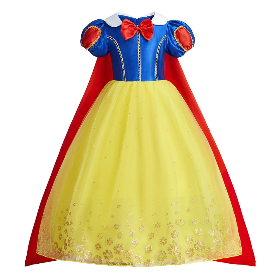 Meninas halloween belle vestidos menina neve branca vestido crianças natal carnaval cosplay roupas crianças trajes de princesa