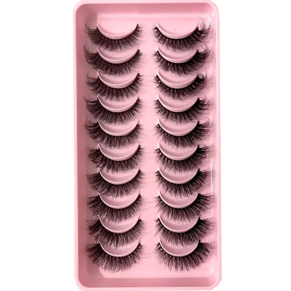 Vários estilos 10 pares naturais 3d vison cílios postiços kit de maquiagem cílios de vison extensão cílios curtos