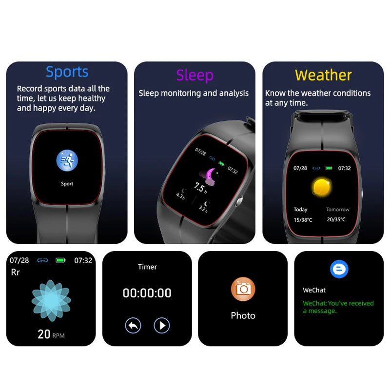 Oxigênio no sangue pressão arterial temperatura corporal monitor de freqüência cardíaca smartwatch masculino à prova dwaterproof água sono esporte saúde relógios inteligentes feminino