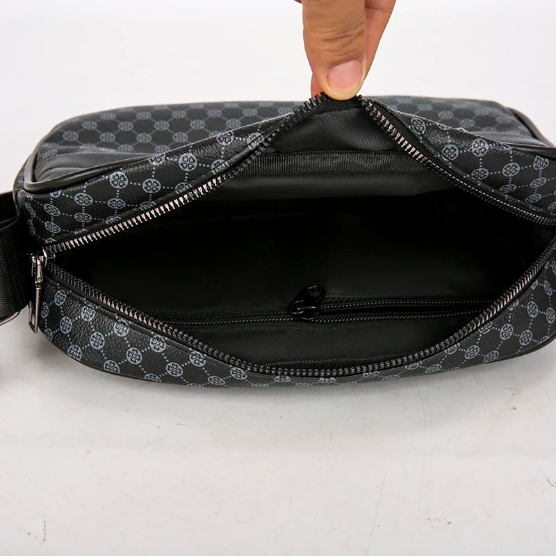 Bolsas de Ombro Casuais e Leves para Homens, Bolsa Mensageiro de Couro PU Macio, Bolsa Transversal Confortável com Alça Larga