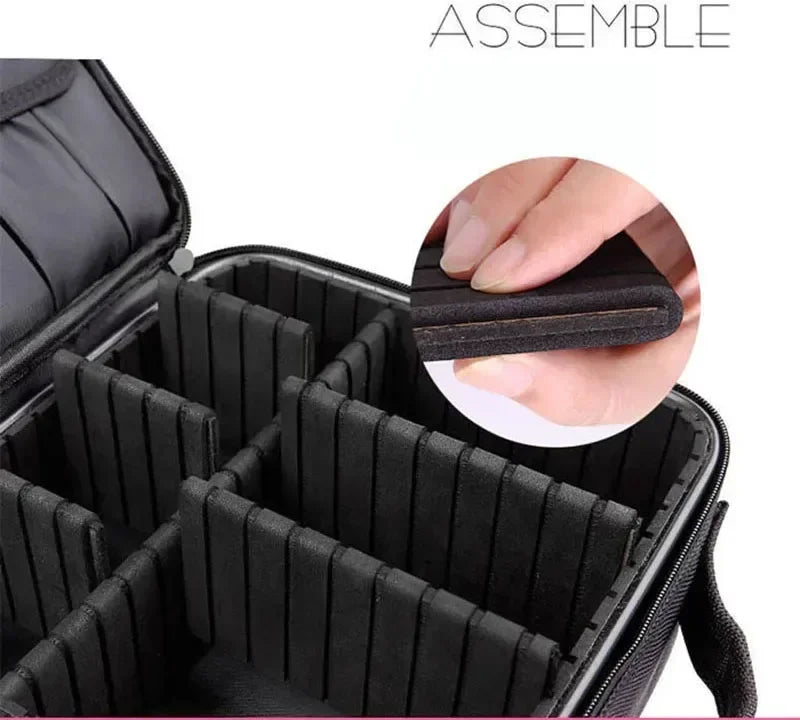 Bolsa de Maquiagem à Prova d'Água para Mulheres, Estojo Profissional de Cosméticos, Organizador Portátil para Pincéis de Beleza