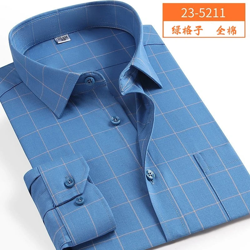 Nova chegada primavera comercial fácil cuidado camisa masculina oversize manga longa moda formal de alta qualidade plus size M-7XL8XL9XL