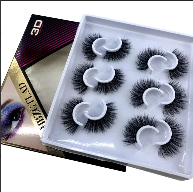 Vários estilos 10 pares naturais 3d vison cílios postiços kit de maquiagem cílios de vison extensão cílios curtos
