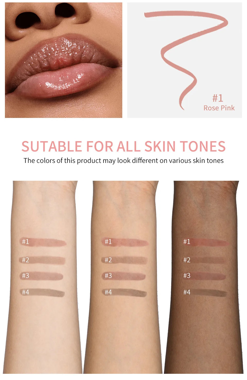 Lakerain 4 cores descascar tatuagem delineador labial-à prova d'água de longa duração fosco antiaderente desbotado matiz labial sexy maquiagem de contorno vermelho
