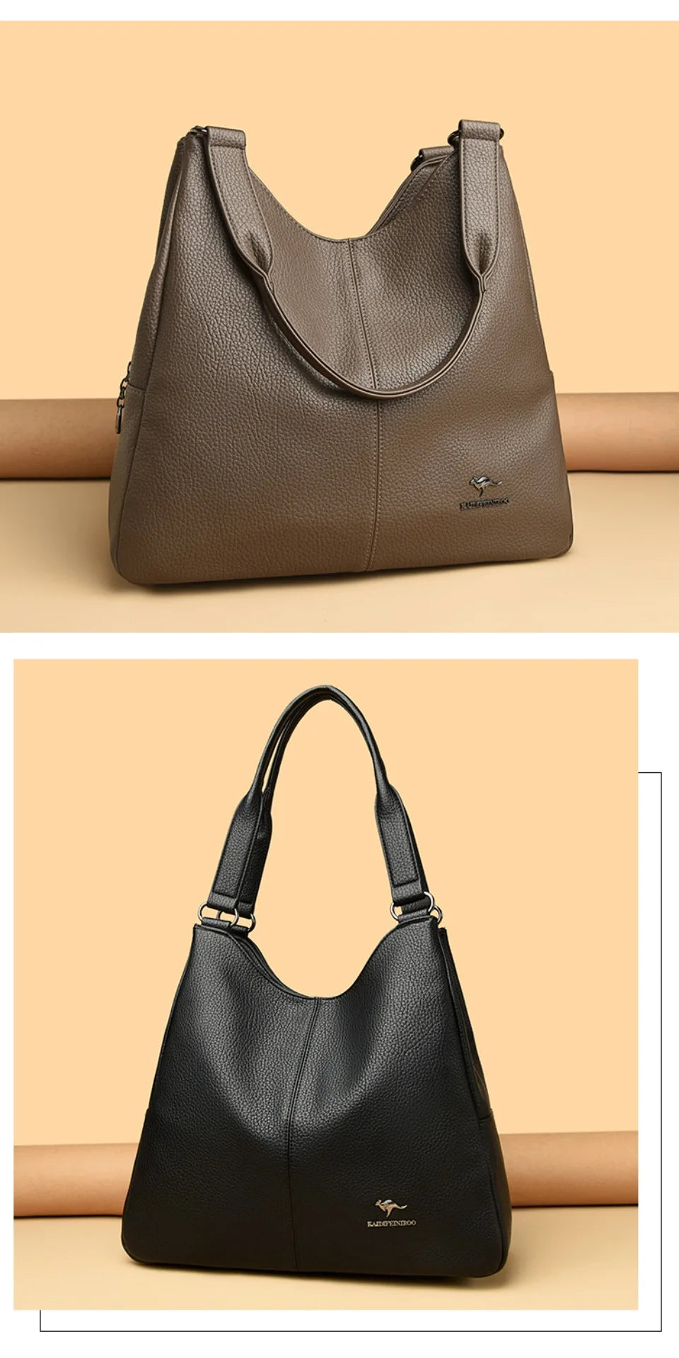 Bolsa hobo de couro com alça superior, bolsa feminina de lazer, bolsa de ombro fashion, vintage, bolsa tote de grande capacidade