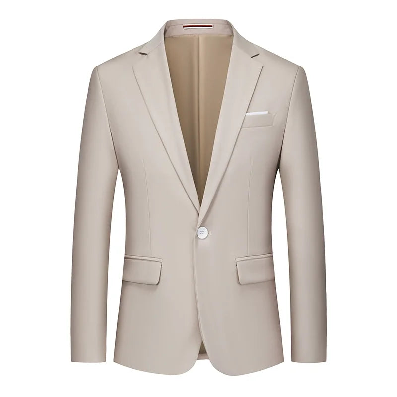 Alta qualidade cavalheiro masculino fino casual terno branco, marcas de tamanho grande negócios masculino fluxo casual de cor pura blazers masculino