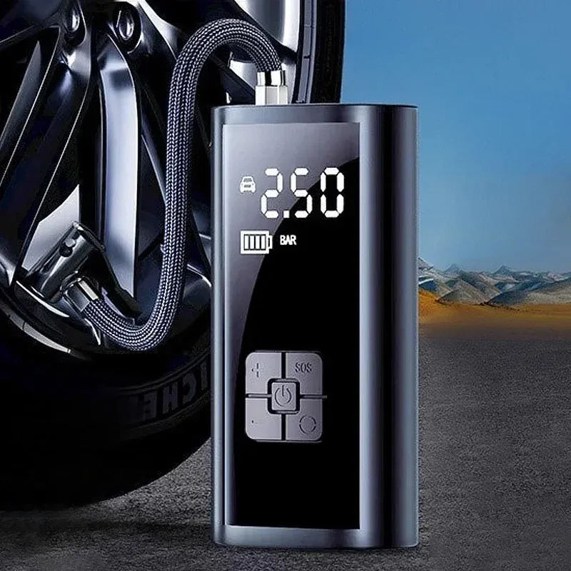 Bomba de Ar Sem Fio para Carro, Compressor de Ar, Inflador de Pneus com Luz LED, Inflador de Pneus Elétrico 150Psi para Carros, Motos e Bicicletas
