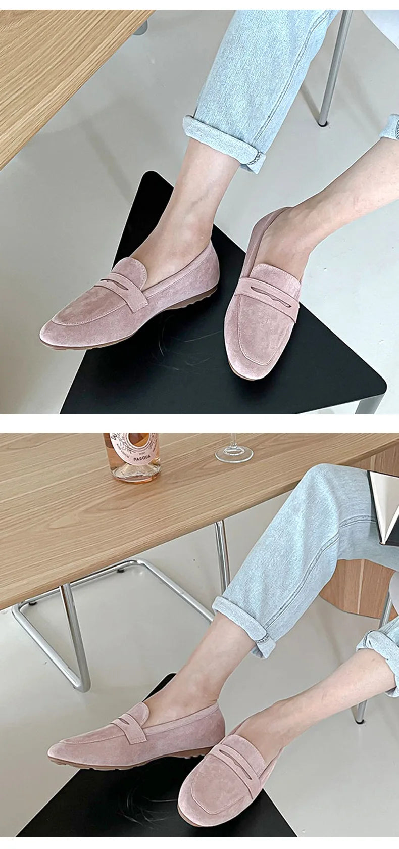 2025 novas mulheres sapatos planos mulher mocassins primavera outono casual camurça deslizamento em sapato mulher confortável sapato leve mujer sapato