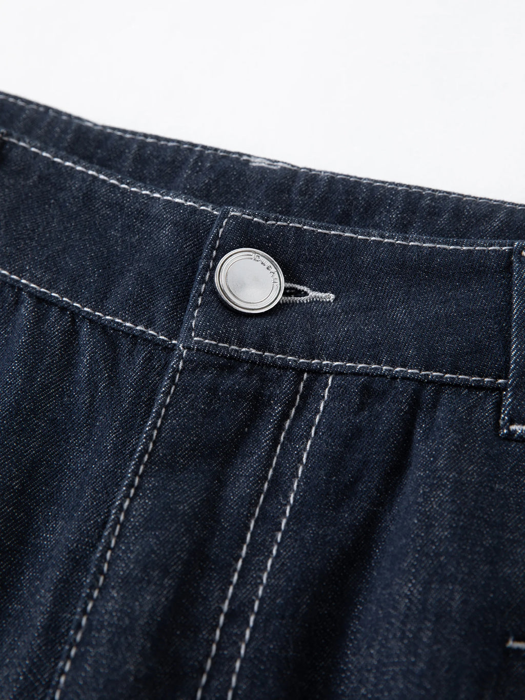 DUSHU 2026 Calça Jeans Feminina de Cintura Alta com Costura Contrastante e Perna Reta - Calça Casual para Uso Diário e Deslocamento