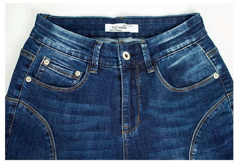 Calças Jeans Femininas Push Up, Calças Skinny de Denim, Moda 2026, Pantalones De Mujer, Pantalon Femme, Azul 2XL 3XL