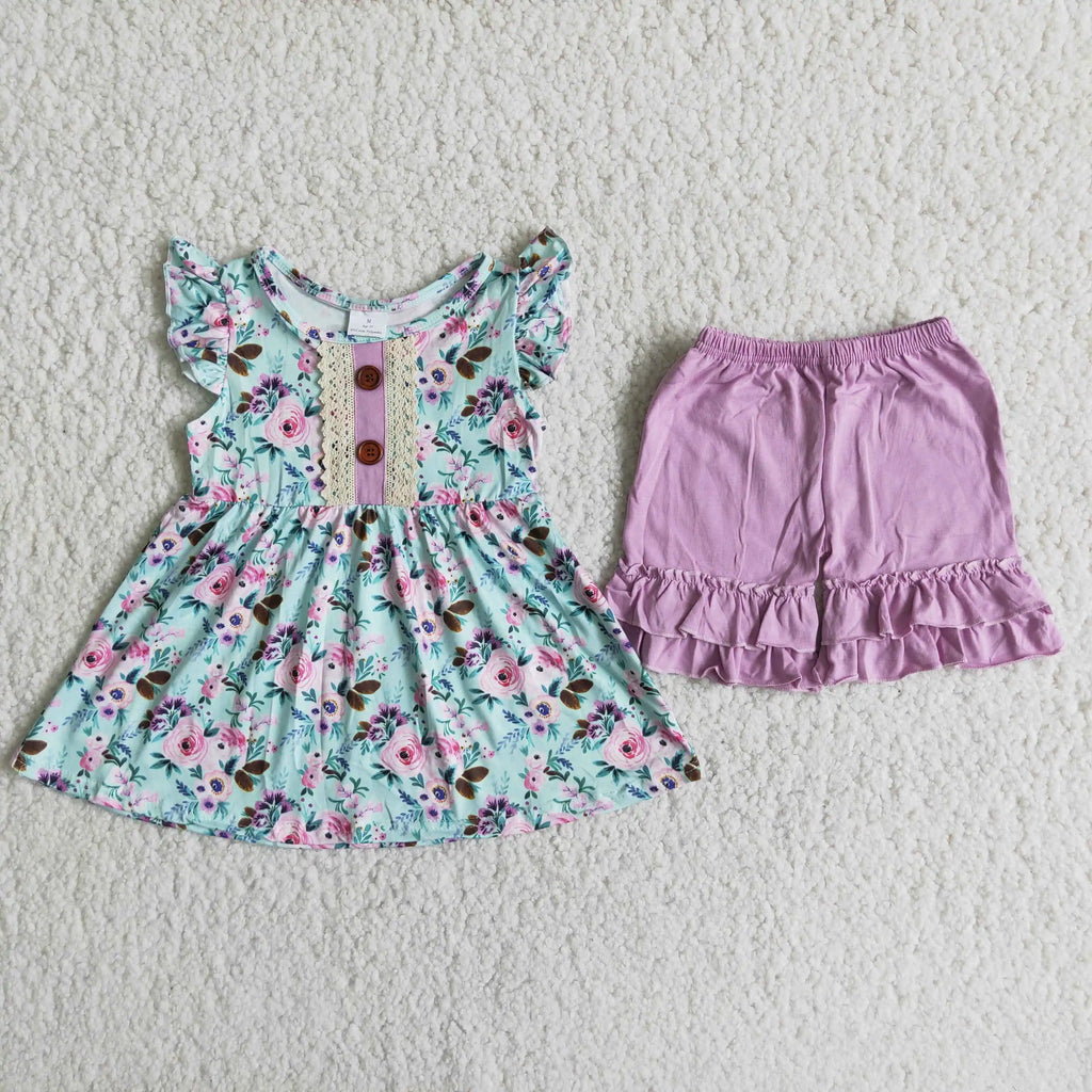 Bebê meninas boutique verão frutas roupas melancia vermelho camisa rosa dot plissado shorts atacado crianças roupas conjunto criança roupa