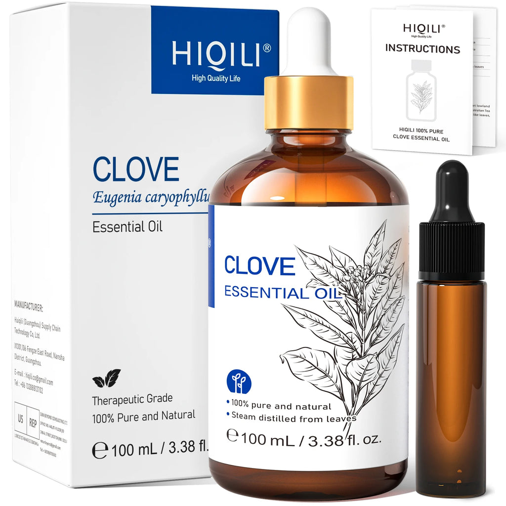 Óleo Essencial HIQILI 100ml com Conta-Gotas, Lavanda, Jasmim, Laranja Doce, Hortelã, Alecrim, Baunilha para Difusor / Umidificador