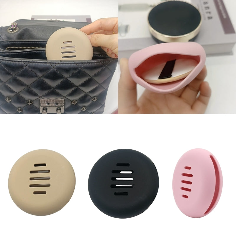 Capa silicone portátil para armazenar esponjas maquiagem suporte para pó