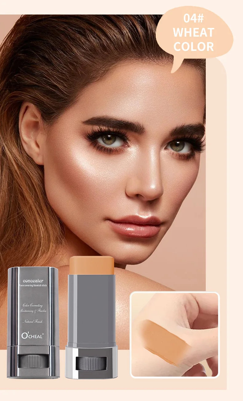 Bastão de Corretivo Líquido - Cobre Marcas de Acne, Olheiras, Tatuagens e Sardas, Base Cosmética de Cobertura Total para o Rosto