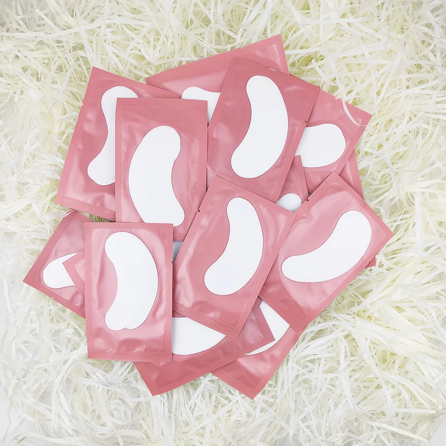 25/50/100 pares de manchas de olho sob as almofadas de cílios para a construção de manchas de papel hidrogel adesivos sem fiapos rosa para cílios postiços LAUKISS