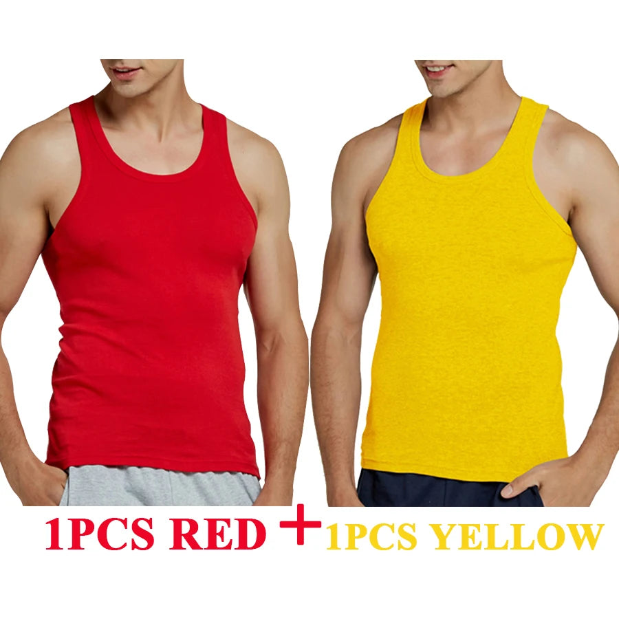 Regatas masculinas 100% algodão sólido colete masculino respirável sem mangas topos fino casual ginásio correndo confortável camiseta presente dos homens