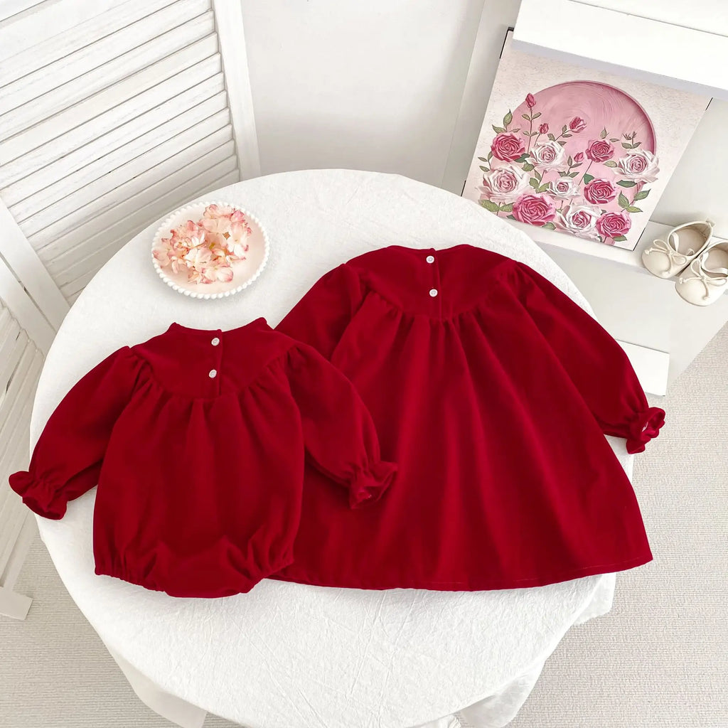 2025 natal crianças roupas de ano novo vestido irmã 0-6yrs menina vestido de festa crianças vestidos de princesa bebê menina macacão