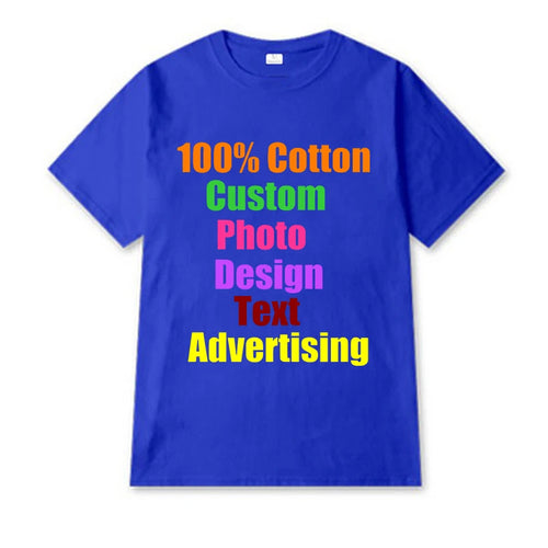 2025 unissex design personalizado impressão do logotipo personalizado harajuku cor sólida texto fotos roupas anúncios camiseta de algodão puro