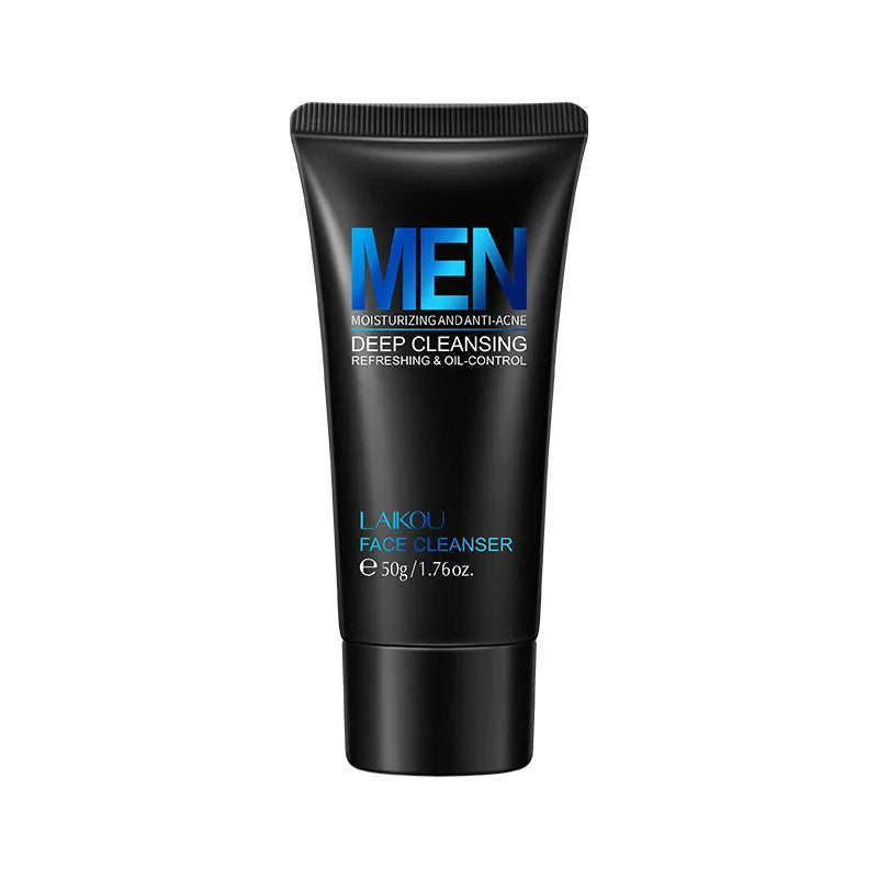 LAIKOU Limpador Facial Masculino 50g Limpeza Profunda Controle de Oleosidade Anti Acne Refrescante Hidratante Para Cuidados com a Pele Masculina