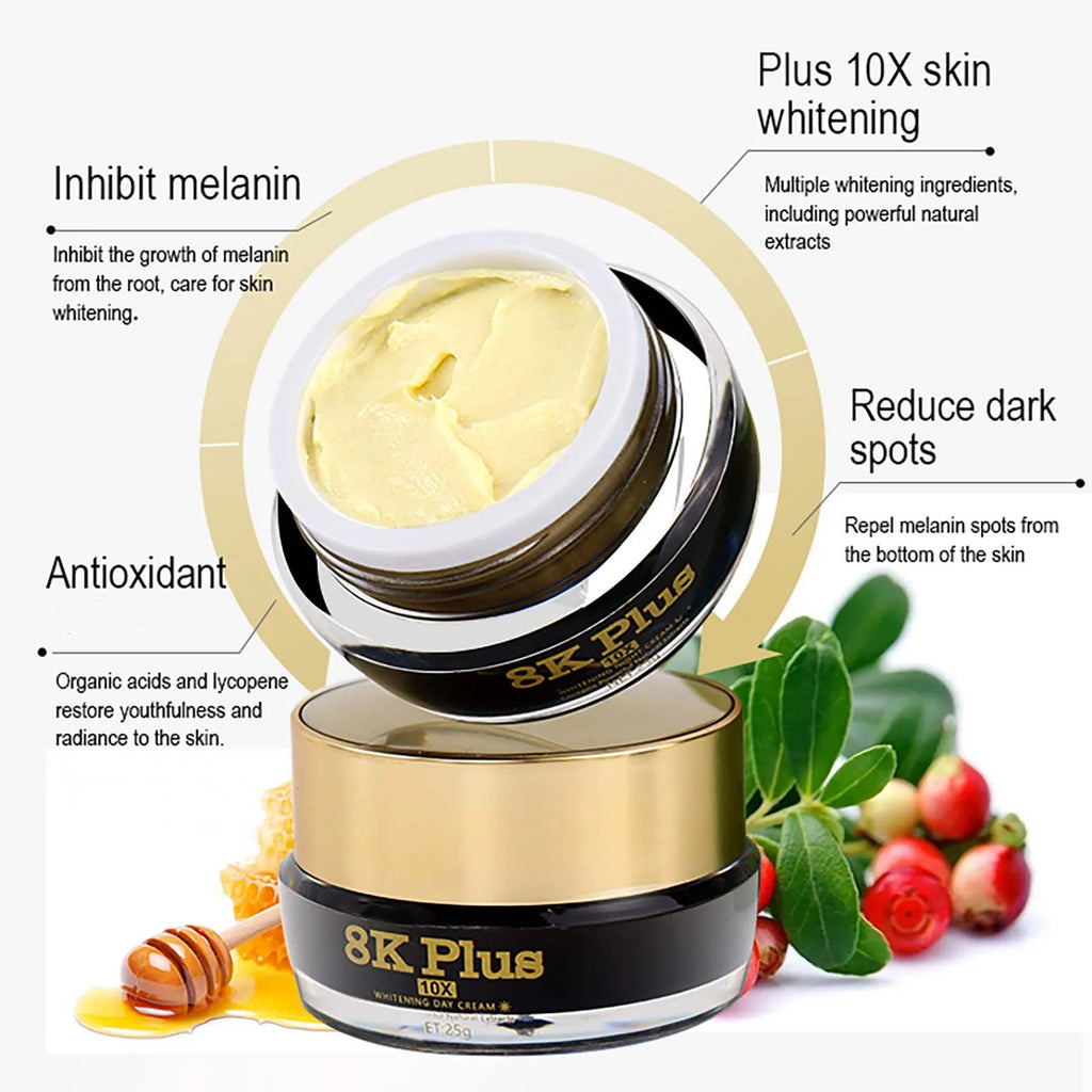 Creme facial clareador AILKE, reduz manchas escuras, rugas, melanina, mesmo tom de pele, com colágeno, glutationa, para todos os tipos de pele