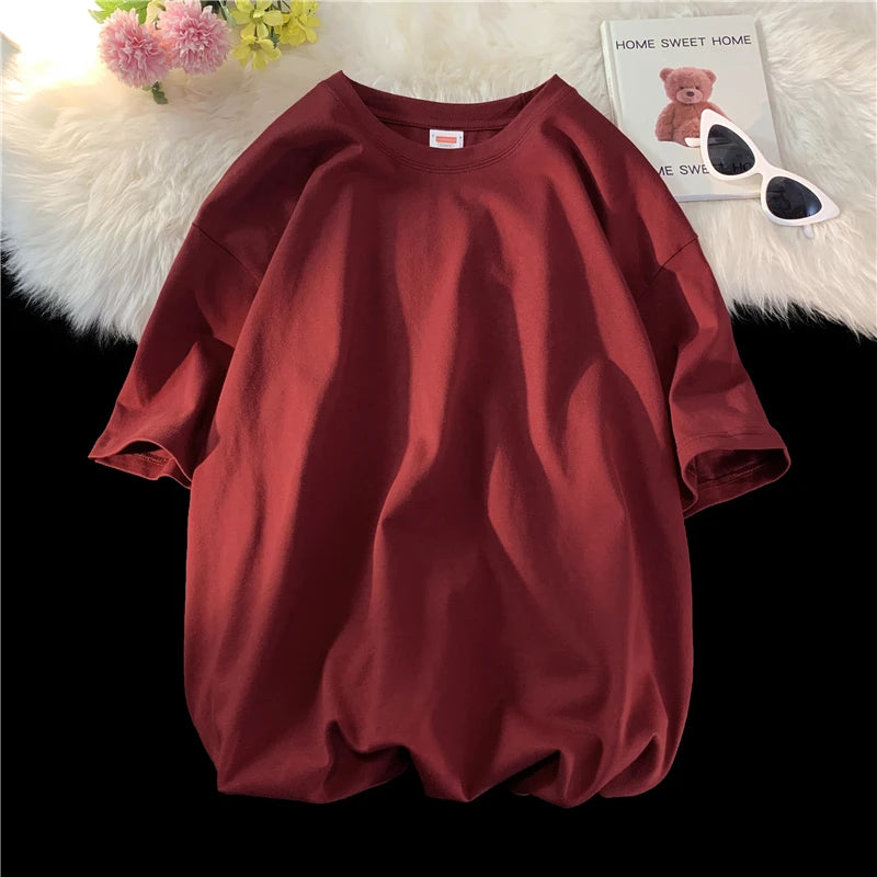 Camiseta de manga curta extragrande masculina, camiseta solta com decote em O, blusa de streetwear Hip Hop, camiseta de algodão, nova moda, verão, 5XL