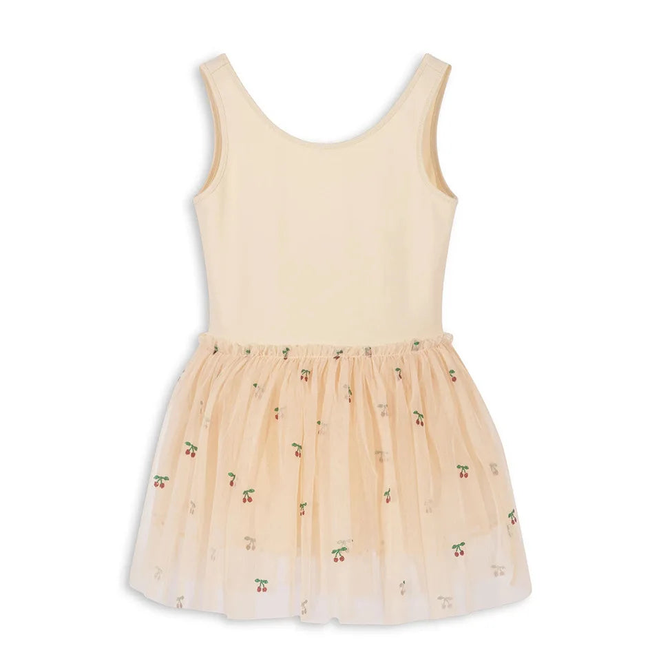 Verão ks bebê meninas cereja malha vestido crianças roupas meninas vestidos de princesa saias festa de natal manga longa vestidos
