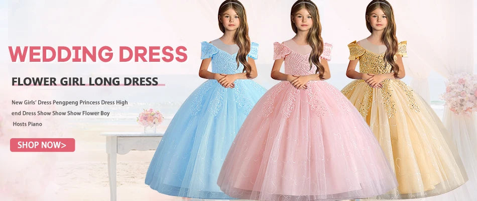 Novo outono/inverno vestido de festa de manga longa elegante menina bordado vestido de desempenho de natal saco de presente para crianças de 3 a 11 anos