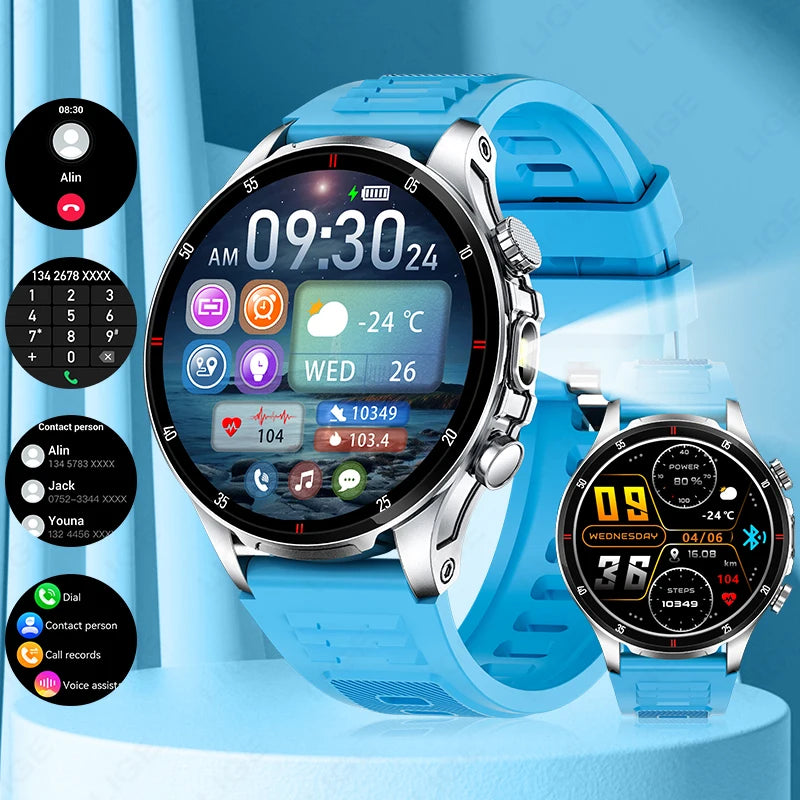 Lige 2025 novo relógio inteligente masculino lanterna ai voz bluetooth chamada 1.53 "hd esportes relógios de fitness monitor saúde smartwatch feminino