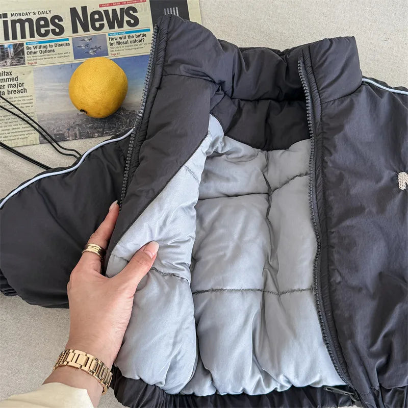 2024 inverno novas crianças manga longa quente carta casaco mais veludo grosso meninos para baixo jaquetas do bebê meninas acolchoado jaqueta crianças roupas