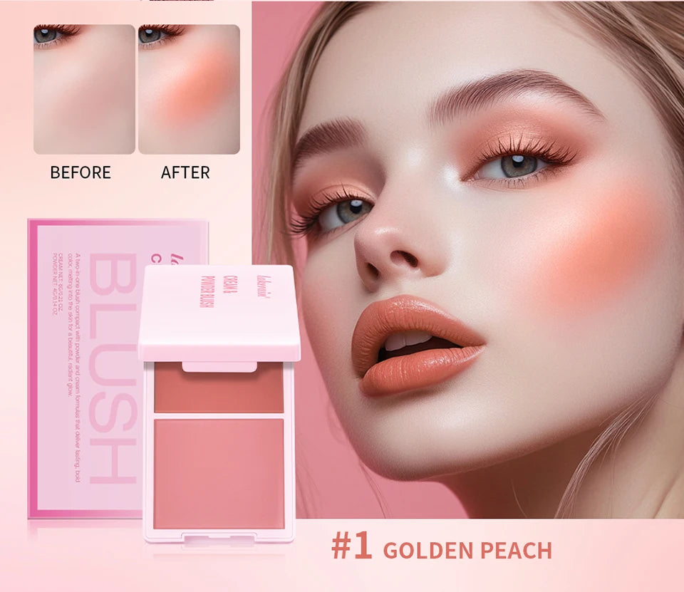 2 em 1 creme & pó blush fosco natural blush paleta de maquiagem dos olhos longa duração alta renderização de cor brilhante mindinho patrick ta blush