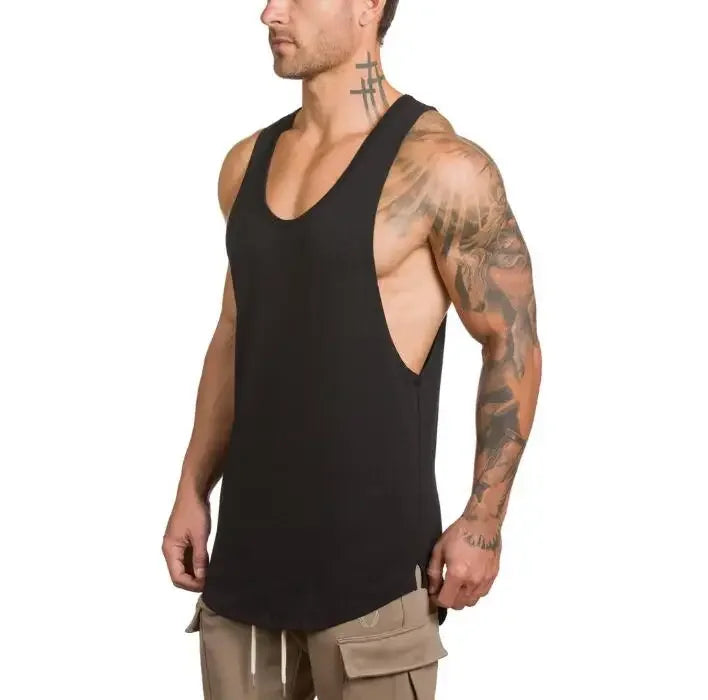 Marca roupas de ginástica dos homens musculação e fitness stringer tanque superior colete roupas esportivas undershirt treino muscular singlets