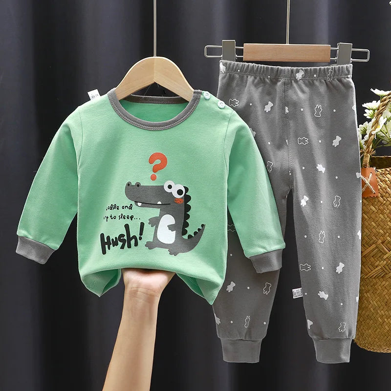 Crianças roupas conjuntos de roupas infantis meninos meninas algodão outono inverno roupas calças pijamas roupa interior